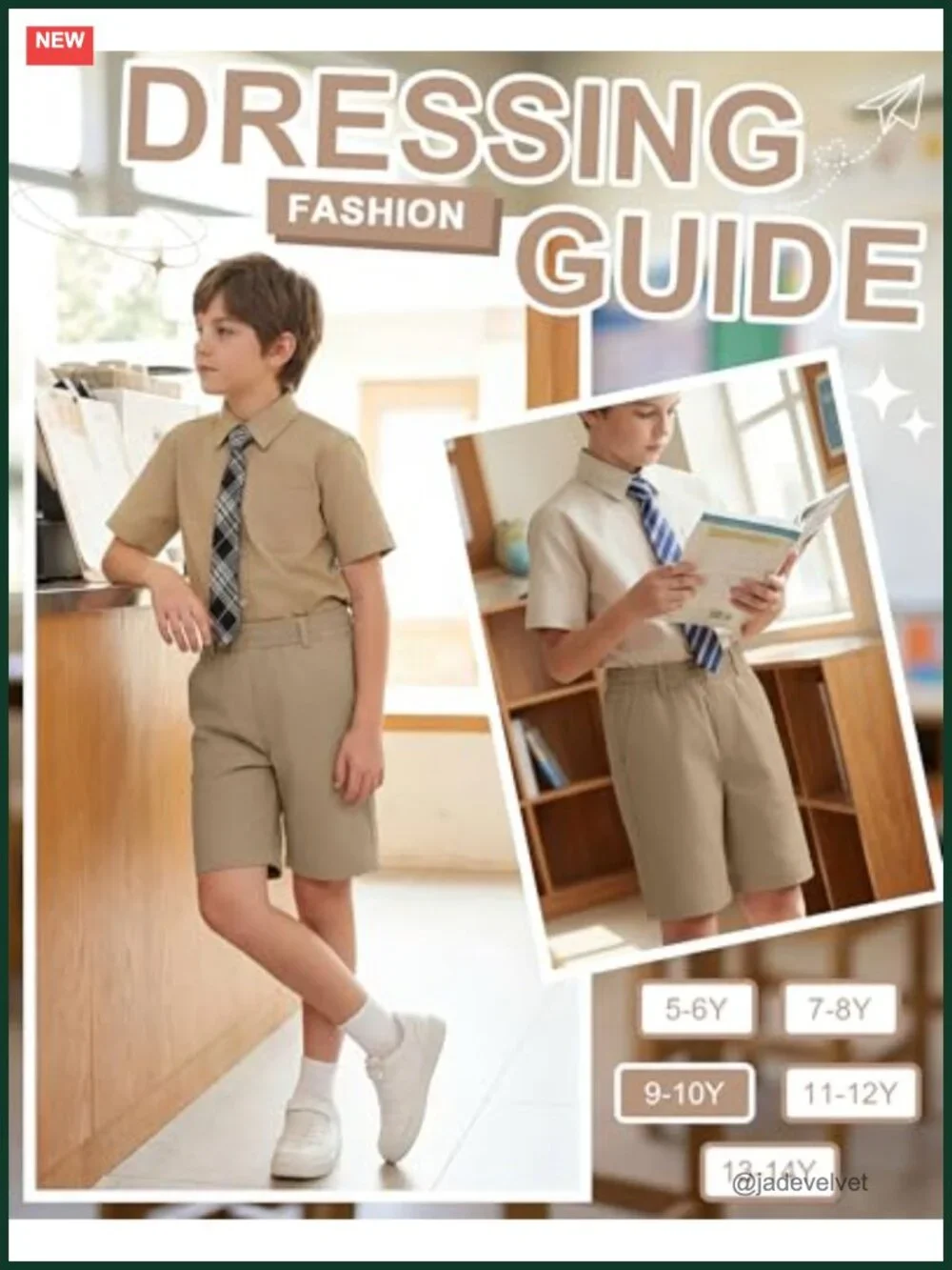 5 Pack Boys' School Uniform Shorts Elastic Waist Flat Front with Pockets Summer
